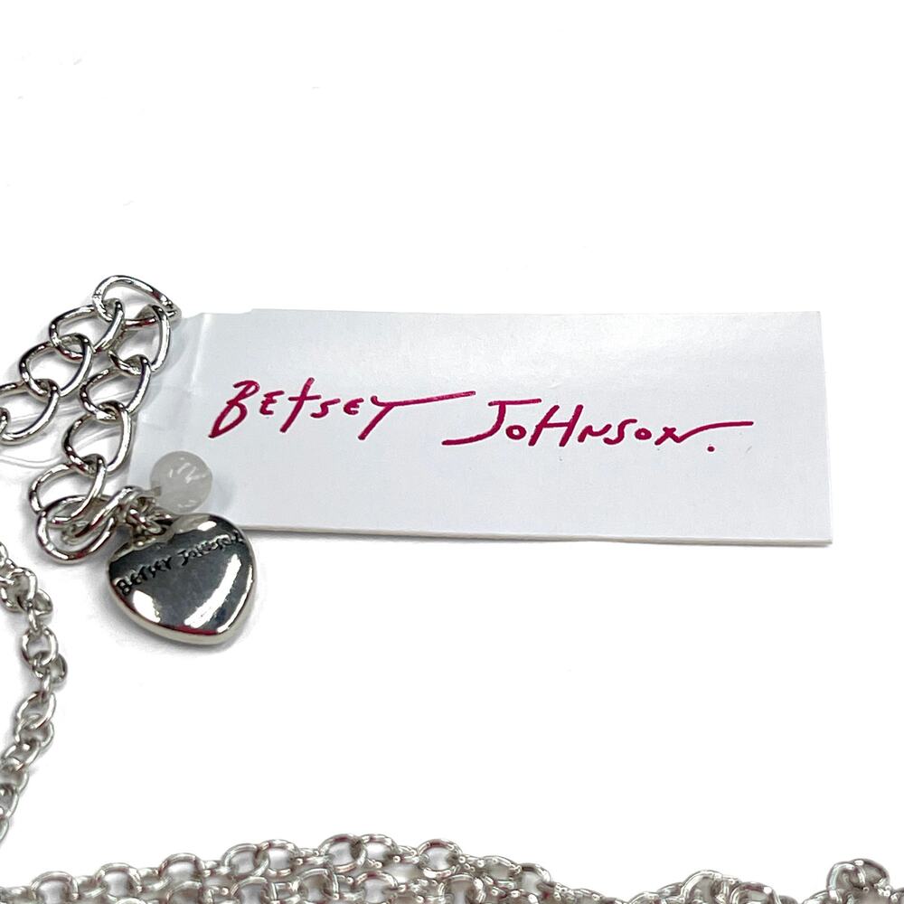 Betsey Johnson Crystal Skeleton Necklace New $58 Halloween Silver Rhinestones - Picture 6 of 8